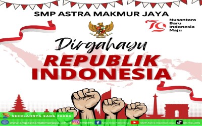 Peringatan HUT ke-79 Republik Indonesia, SMP Astra Makmur Jaya Bertugas di Dua Tempat